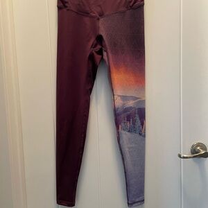 Women's Mountain Sunset Leggings - Purple